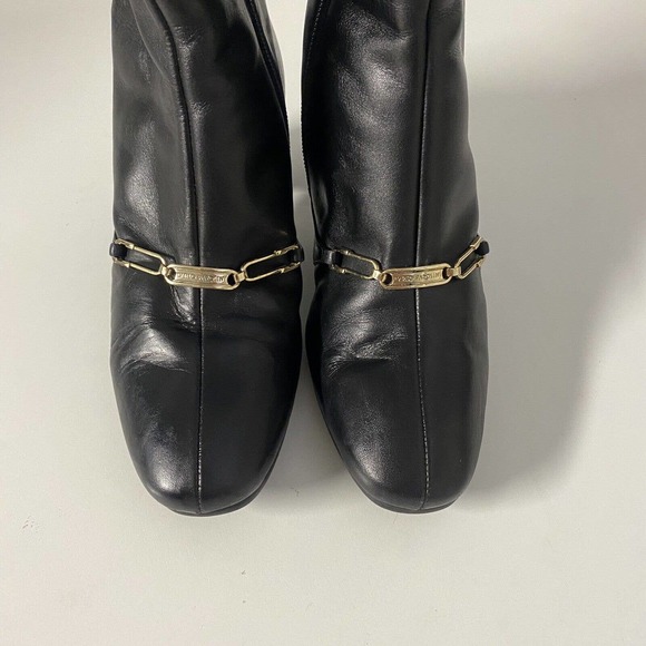 Carlo Pazolini Anke Boot Bootie Black Round Toe Side Zip Block Heel Gold… - Picture 6 of 13